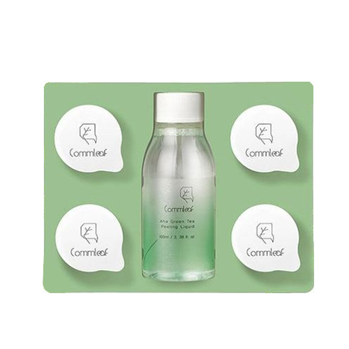 Commleaf AHA Green tea Peeling Liquid Set (with 4 coin mask sheet) Commleaf AHA Green tea Peeling Liquid Set (with 4 coin mask sheet)