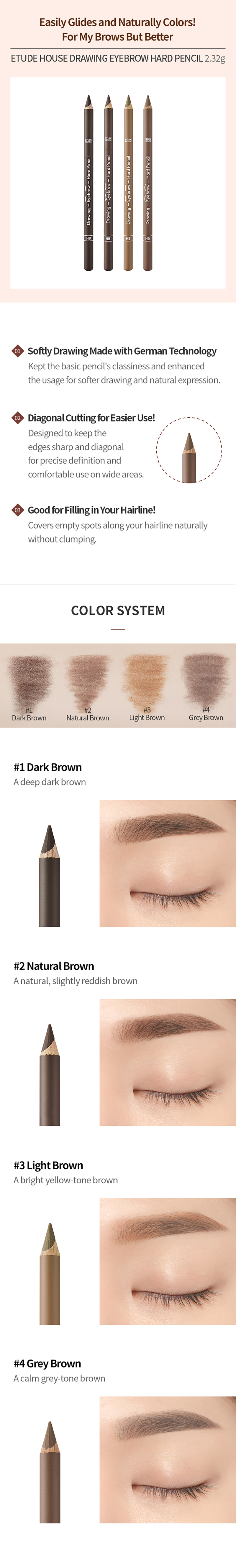 Etude House Drawing Eyebrow Hard Pencil 2 32g