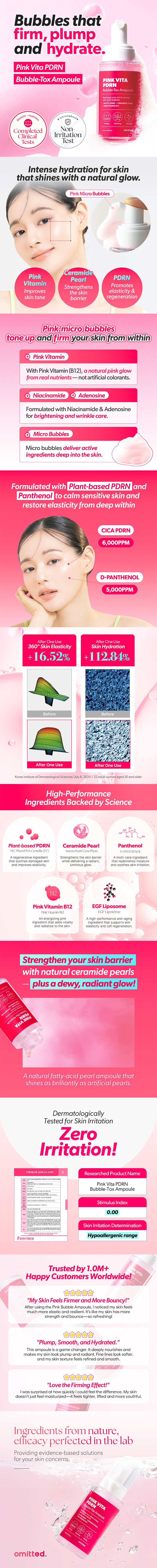 Omitted Pink Vita PDRN Bubble-Tox Ampoule 90ml
