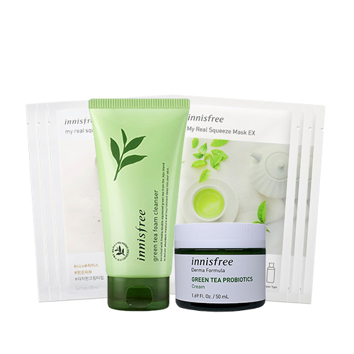 innisfree Green Tea Foam Cleanser & Probiotics Cream Set innisfree Green Tea Foam Cleanser & Probiotics Cream Set