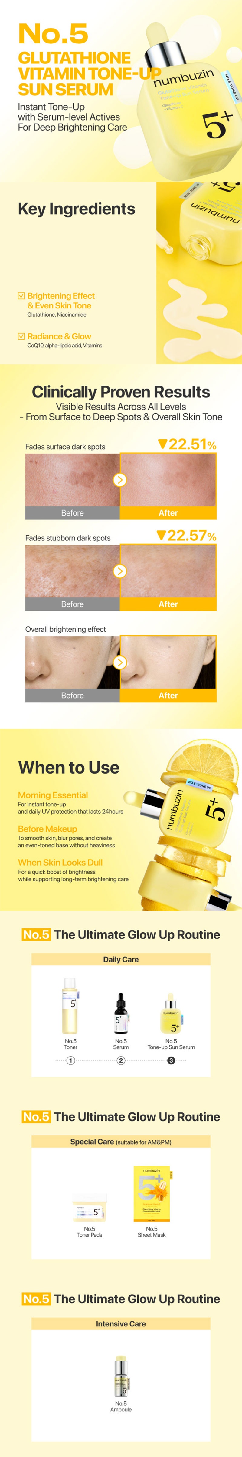 numbuzin glutathione serum ingredients numbuzin No.5 Glutathione Vitamin Tone-up Sun Serum 30ml
